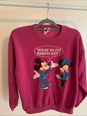 Disney Fuchsia Minnie & Mickey Graphic Crewneck Sweatshirt